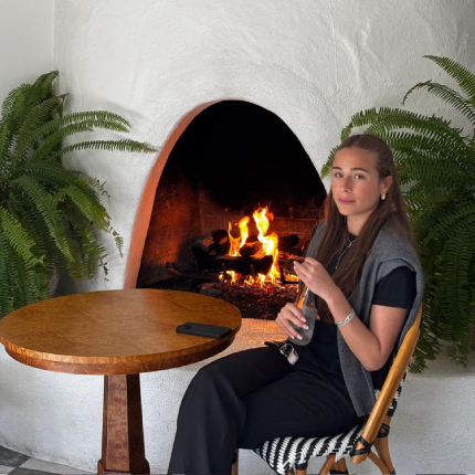 Cozy indoor scene with woman
