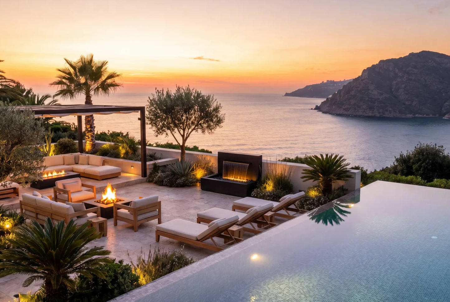 Modern Horizontal Wall fountain
