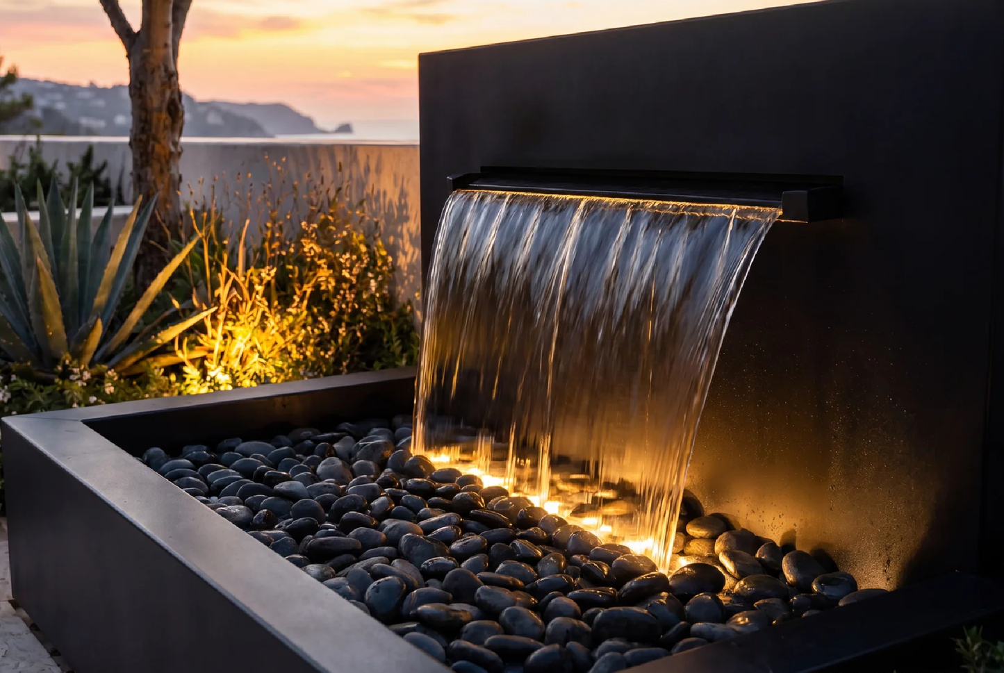 Modern Horizontal Wall fountain