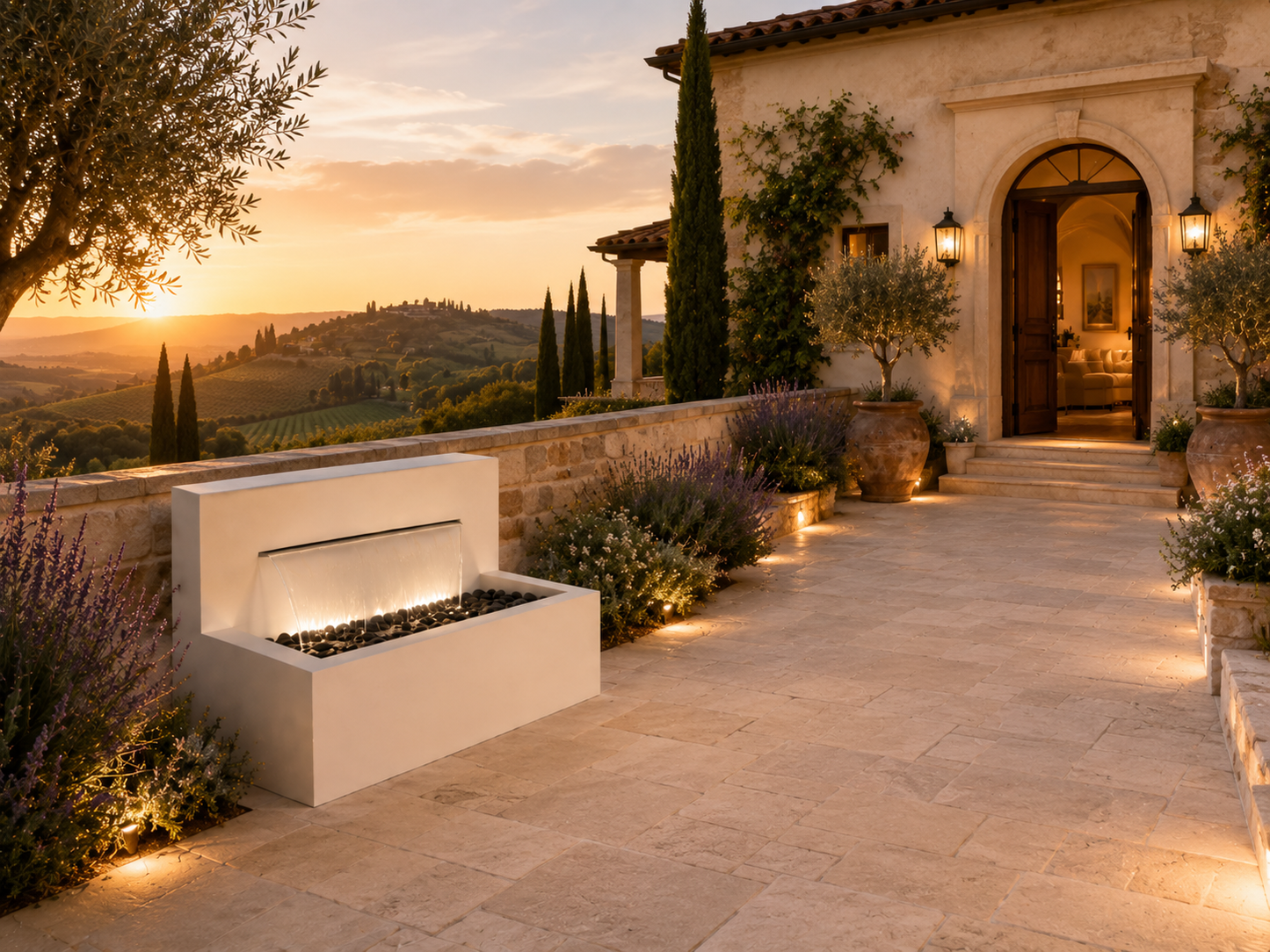 Modern Horizontal Wall fountain