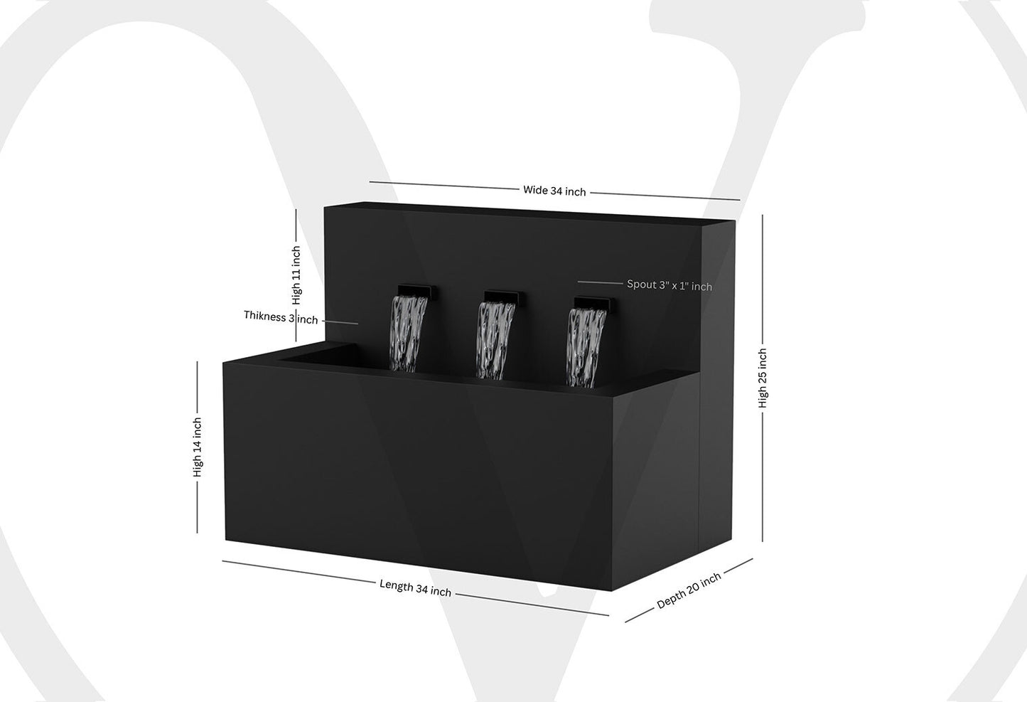 Modern Horizontal Wall fountain