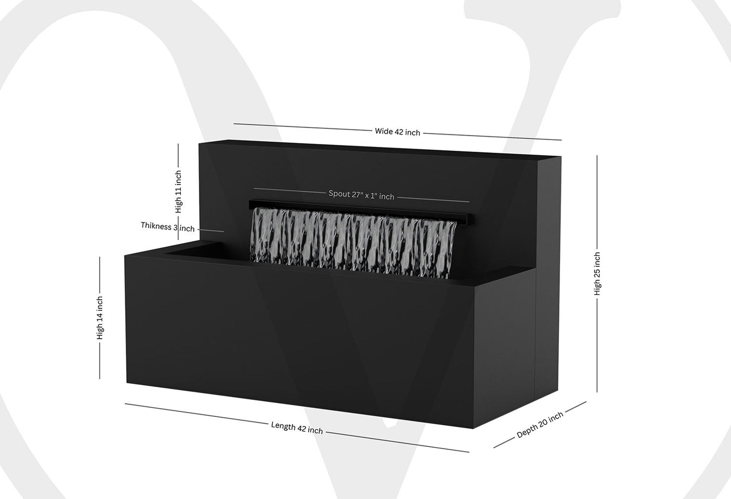 Modern Horizontal Wall fountain