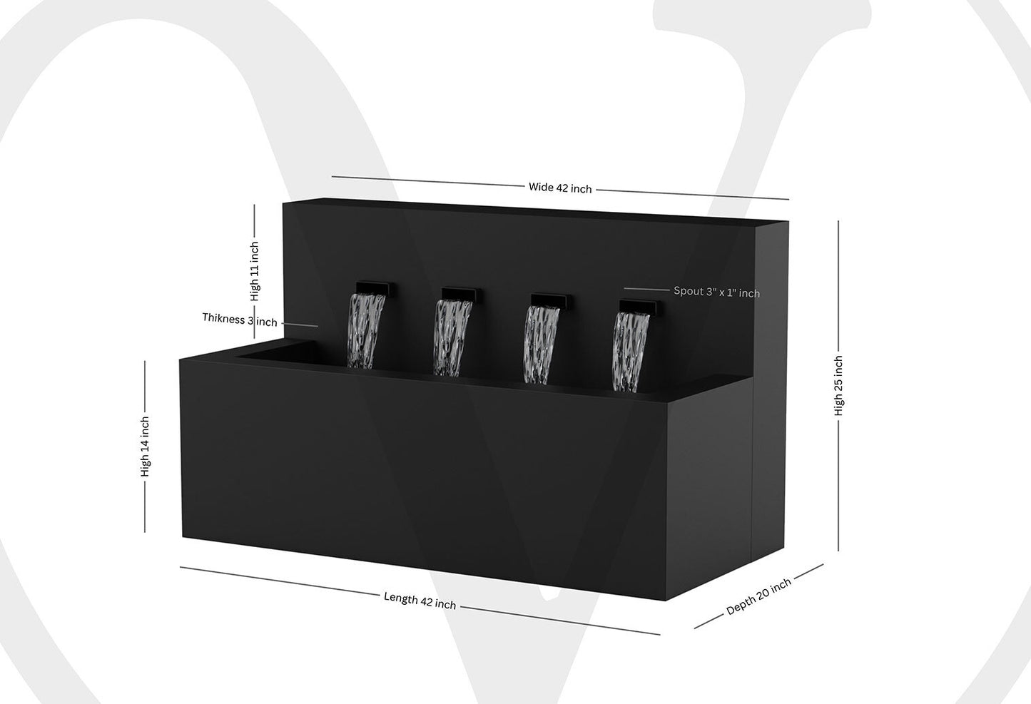 Modern Horizontal Wall fountain