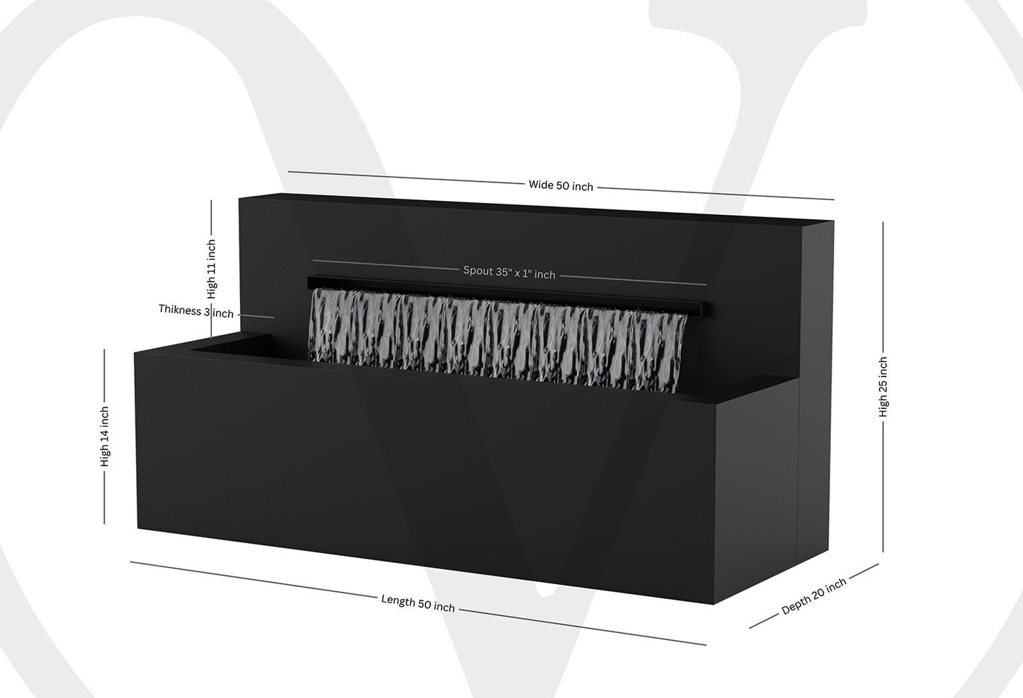 Modern Horizontal Wall fountain