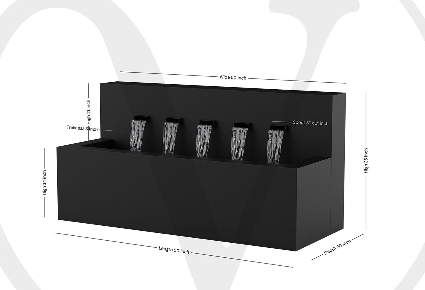Modern Horizontal Wall fountain
