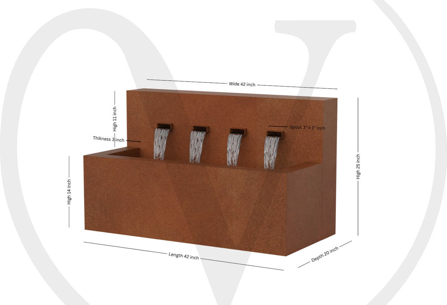 Modern Horizontal Wall fountain