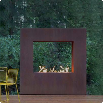 Universal Fire Feature Modern Fire Frame | Luxury Outdoor Fire Feature for Backyard Living ...
