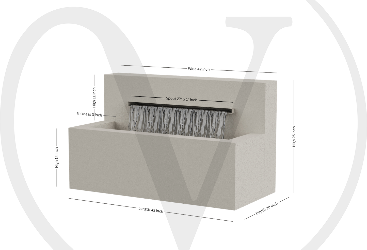 Modern Horizontal Wall fountain