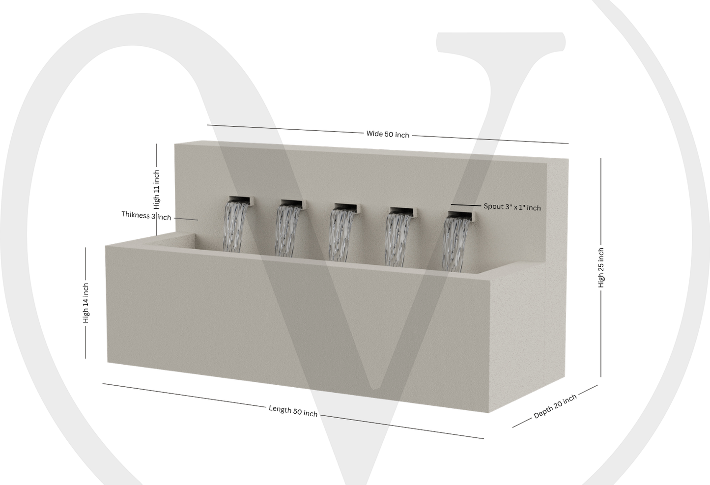 Modern Horizontal Wall fountain